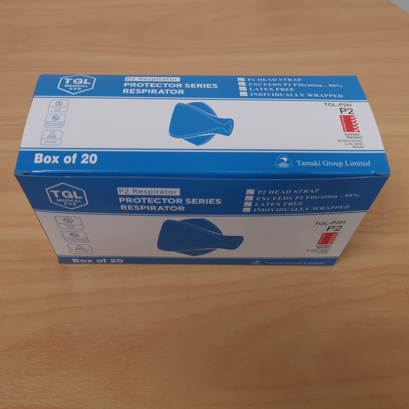 P2 Face Masks - achieves 99.9% filtration - 20 pack
